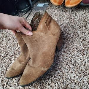 Crown Vintage Suede Booties Tan Leather Size 9.5